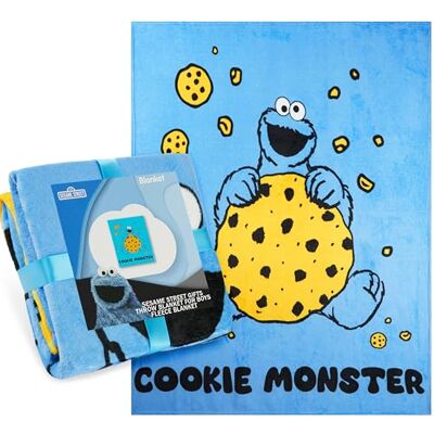 Get Trend Sesame Street Cookie Monster manta infantil, para cama sofá, viagens, decoração de quarto, mantas macias, presentes originais, 130 x 150 cm (multi cookie mono) Get Trend Sesame Street Cookie Monster manta infantil, para cama sofá, viagens, decoração de quarto, mantas macias, presentes originais, 130 x 150 cm (multi cookie mono)
