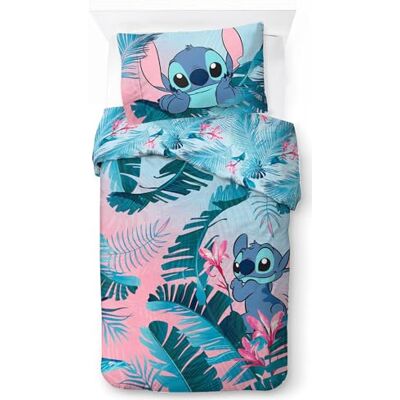 Jay Franco Conjunto de cama floral de linho e Stitch Disney com capa de edredão para cama de solteiro de algodão felpado, inclui uma fronha de almofada de 50 x 70 cm Jay Franco Conjunto de cama floral de linho e Stitch Disney com capa de edredão para cama de solteiro de algodão felpado, inclui uma fronha de almofada de 50 x 70 cm