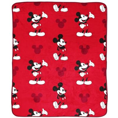 Jay Franco Manta macia de forro polar de microfibra de Mickey Mouse da Disney de 130 x 150 cm Jay Franco Manta macia de forro polar de microfibra de Mickey Mouse da Disney de 130 x 150 cm