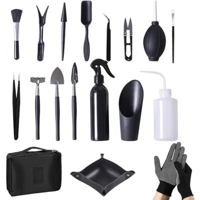 yolzhxe 18 peças kit de jardinagem, kit de cuidados bonsai com luvas Mini ferramentas de jardinagem com saco de armazenamento, ferramenta de jardim para cuidados com suculentas e plantas yolzhxe 18 peças kit de jardinagem, kit de cuidados bonsai com luvas Mini ferramentas de jardinagem com saco de armazenamento, ferramenta de jardim para cuidados com suculentas e plantas