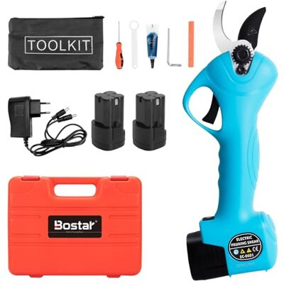 Bostar Cortador elétrico de ramos, podadora profissional sem fios, tesoura 16,8 V, forte folha de aço de 25 mm para árvores jardim Bostar Cortador elétrico de ramos, podadora profissional sem fios, tesoura 16,8 V, forte folha de aço de 25 mm para árvores jardim