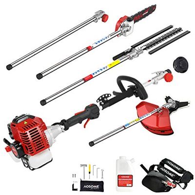 AOSOME Roçadora a Gasolina Multifuncional 5 em 1 Corta-sebes Telescópica, Motosserra Podadora de Altura, Pórtico de Extensão 2 Tempos (2,2kW 3HP 52CC), Ferramenta de Jardinagem Profissional para AOSOME Roçadora a Gasolina Multifuncional 5 em 1 Corta-sebes Telescópica, Motosserra Podadora de Altura, Pórtico de Extensão 2 Tempos (2,2kW 3HP 52CC), Ferramenta de Jardinagem Profissional para