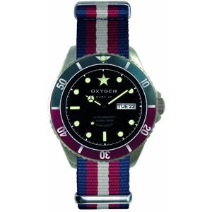 Oxygen Relógio analógico de quartzo unissexo, correia de nylon multicor (agulhas luminescentes), Preto vermelho, tira Oxygen Relógio analógico de quartzo unissexo, correia de nylon multicor (agulhas luminescentes), Preto vermelho, tira