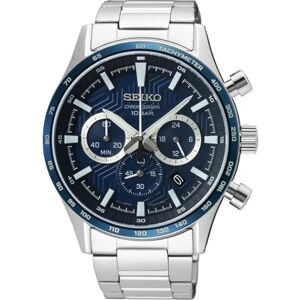 Seiko Relógio Cronógrafo de Quartzo Masculino com Pulseira de Nylon, azul, Clássico Seiko Relógio Cronógrafo de Quartzo Masculino com Pulseira de Nylon, azul, Clássico
