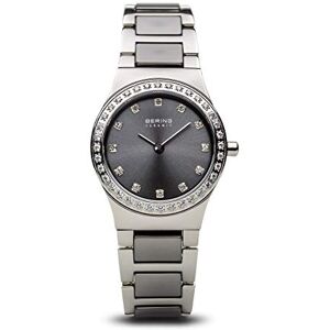 BERING 32426 Relógio de quartzo para mulher com caixa de aço inoxidável de 26 mm e mostrador, pulseira de aço inoxidável com detalhes em cerâmica, resistente à água de 5 ATM, Prata / cinza, BERING 32426 Relógio de quartzo para mulher com caixa de aço inoxidável de 26 mm e mostrador, pulseira de aço inoxidável com detalhes em cerâmica, resistente à água de 5 ATM, Prata / cinza,