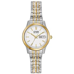 Citizen Relógio de quartzo para mulher, correia de aço inoxidável multicor, Branco / multicolor, Correia Citizen Relógio de quartzo para mulher, correia de aço inoxidável multicor, Branco / multicolor, Correia