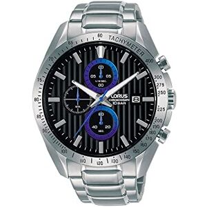 Lorus Relógio analógico de quartzo para homem com correia de couro, Prata, Desporto Lorus Relógio analógico de quartzo para homem com correia de couro, Prata, Desporto