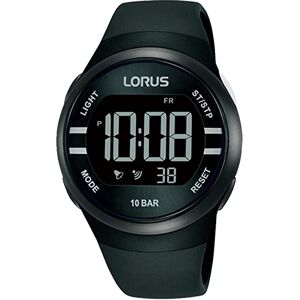 Lorus Relógio digital de quartzo com correia de silicone, preto, moda Lorus Relógio digital de quartzo com correia de silicone, preto, moda