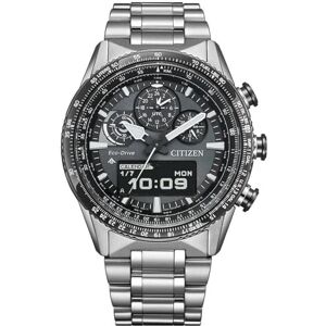 Citizen Promaster Sky Pilot – Relógio Masculino Eco-Drive U830 Multifunção, Aço Inoxidável, Esfera Cinza, 20 ATM Citizen Promaster Sky Pilot – Relógio Masculino Eco-Drive U830 Multifunção, Aço Inoxidável, Esfera Cinza, 20 ATM