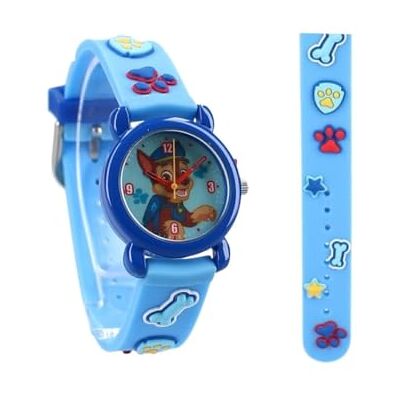 My sweety pop Relógio analógico de aprendizagem de horas para crianças, escola, berçário, férias, ideia de presente, patrulha canina azul My sweety pop Relógio analógico de aprendizagem de horas para crianças, escola, berçário, férias, ideia de presente, patrulha canina azul