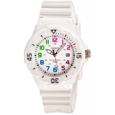 Casio LRW200H7B Relógio de senhora borracha branca Casio LRW200H7B Relógio de senhora borracha branca