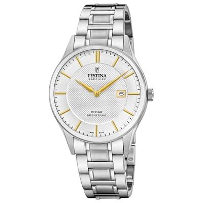Festina Relógio homem F20067/2 Swiss Made aço clássico caixa de aço inoxidável 316 l prateado correia de aço inoxidável 316 l prateado Movimiento de Cuarzo, Calendario, Cristal Zafiro de Alta Resistencia, Resistente al Agua 10 ATM F20067/2 Classic Steel Festina Relógio homem F20067/2 Swiss Made aço clássico caixa de aço inoxidável 316 l prateado correia de aço inoxidável 316 l prateado Movimiento de Cuarzo, Calendario, Cristal Zafiro de Alta Resistencia, Resistente al Agua 10 ATM F20067/2 Classic Steel