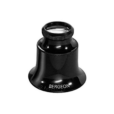 Bergeon 1458-A-15 Watchmakers Lupa de lente dupla para óculos, aumento de 15x, cor preta, M Bergeon 1458-A-15 Watchmakers Lupa de lente dupla para óculos, aumento de 15x, cor preta, M
