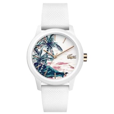 Lacoste Relógio analógico de quartzo para homem ou mulher, com uma elegante correia de silicone com textura Petit piqué, M Lacoste Relógio analógico de quartzo para homem ou mulher, com uma elegante correia de silicone com textura Petit piqué, M