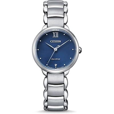 Citizen Relógio analógico Eco-Drive para mulher com uma correia de aço inoxidável Citizen Relógio analógico Eco-Drive para mulher com uma correia de aço inoxidável