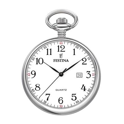 Festina Relógio de Bolso Homem com Corrente Aço Inoxidável 316l Movimento de Quartzo Calendário Clássico, Vintage e Elegante Festina Relógio de Bolso Homem com Corrente Aço Inoxidável 316l Movimento de Quartzo Calendário Clássico, Vintage e Elegante