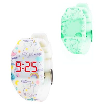 Kiddus relógio LED digital para menina ou menino. Pulseira de silicone macio. Bateria japonesa substituível. Fácil de ler e aprender as horas Kiddus relógio LED digital para menina ou menino. Pulseira de silicone macio. Bateria japonesa substituível. Fácil de ler e aprender as horas