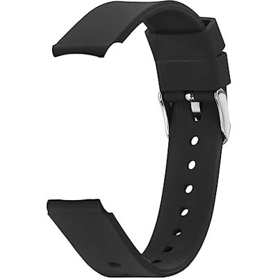 Alienwork Pulseira de relógio de silicone leve macio impermeável barra de mola de libertação rápida, Pulseira de silicone preto, tira Alienwork Pulseira de relógio de silicone leve macio impermeável barra de mola de libertação rápida, Pulseira de silicone preto, tira