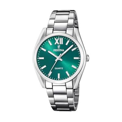Festina Relógio Feminino Analógico de Aço Inoxidável 316l Prateado Movimento de Quartzo Cristal Mineral de Alta Resistência Resistente à Água 5 ATM Coleção Boyfriend Festina Relógio Feminino Analógico de Aço Inoxidável 316l Prateado Movimento de Quartzo Cristal Mineral de Alta Resistência Resistente à Água 5 ATM Coleção Boyfriend