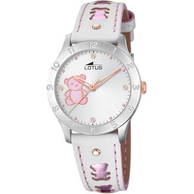 Lotus Relógio feminino analógico de couro branco movimento de quartzo cristal mineral de alta resistência resistente à água 5 ATM Clássico com pulseira de presente coleção júnior Lotus Relógio feminino analógico de couro branco movimento de quartzo cristal mineral de alta resistência resistente à água 5 ATM Clássico com pulseira de presente coleção júnior
