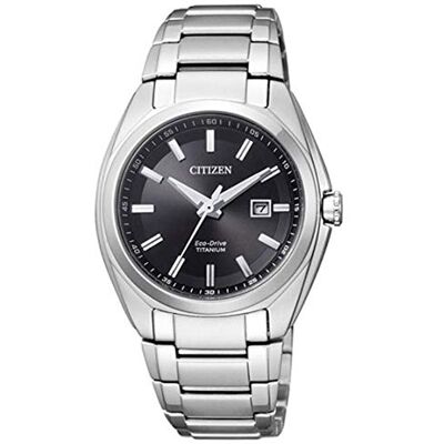 Citizen Relógio analógico Eco-Drive para mulher com pulseira de titânio, Preto / Prateado, Tamanho único, pulseira Citizen Relógio analógico Eco-Drive para mulher com pulseira de titânio, Preto / Prateado, Tamanho único, pulseira
