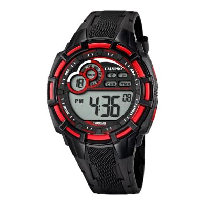 CALYPSO Reloj Digital Hombre K5625 Cuarzo Resistente al Agua 10 ATM Fecha y Calendario, Cronógrafo, Doble Horario, Luz, Alarma, 12 y 24 Horas Correa de Caucho Flash Time CALYPSO Reloj Digital Hombre K5625 Cuarzo Resistente al Agua 10 ATM Fecha y Calendario, Cronógrafo, Doble Horario, Luz, Alarma, 12 y 24 Horas Correa de Caucho Flash Time