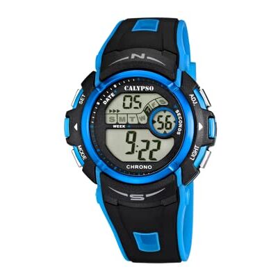 CALYPSO Relógio modelo da coleção digital FOR Man, caixa de 44,8 mm com correia de plástico preta para cavalheiro CALYPSO Relógio modelo da coleção digital FOR Man, caixa de 44,8 mm com correia de plástico preta para cavalheiro