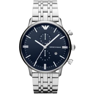 Giorgio Armani Watch for Men, Quartz 2 Sub dial Chronograph Movement and 42mm Case Size with Stainless Steel Strap Giorgio Armani Watch for Men, Quartz 2 Sub dial Chronograph Movement and 42mm Case Size with Stainless Steel Strap
