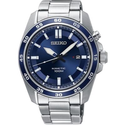 Seiko Relógio para Homem Kinetic em Aço Inoxidável com Pulseira de Aço Inoxidável Seiko Relógio para Homem Kinetic em Aço Inoxidável com Pulseira de Aço Inoxidável