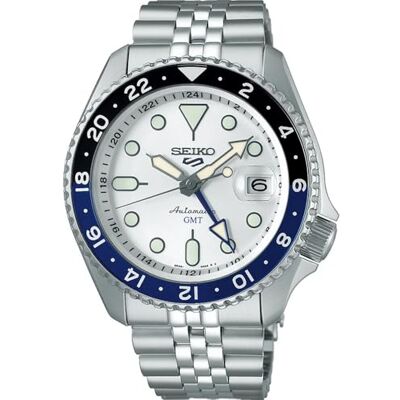 Seiko SSK033K1 Relógio 5 Sports Automático GMT, Prata, Bracelete Seiko SSK033K1 Relógio 5 Sports Automático GMT, Prata, Bracelete