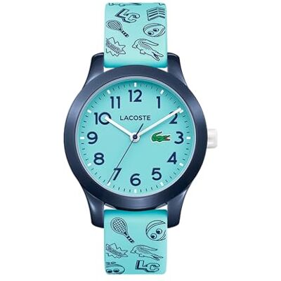 Lacoste Relógio analógico de quartzo para crianças coleção .12.12 Kids com correia de silicone turquesa Lacoste Relógio analógico de quartzo para crianças coleção .12.12 Kids com correia de silicone turquesa