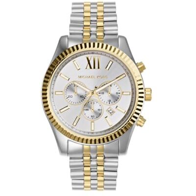 Michael Kors Relógio Lexington para Homem, Movimento cronógrafo de Quartzo de 45 mm com Bracelete de Aço Inoxidável, pulseira Michael Kors Relógio Lexington para Homem, Movimento cronógrafo de Quartzo de 45 mm com Bracelete de Aço Inoxidável, pulseira