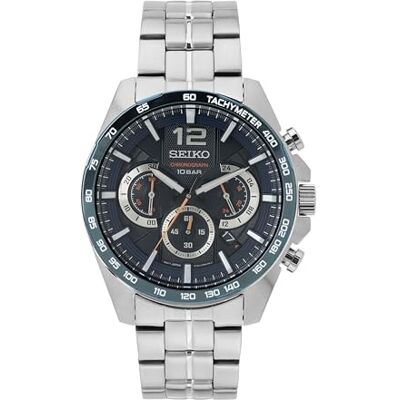 Seiko Relógio Analógico Masculino de Quartzo com Bracelete, Tamanho único, Desportivo Seiko Relógio Analógico Masculino de Quartzo com Bracelete, Tamanho único, Desportivo