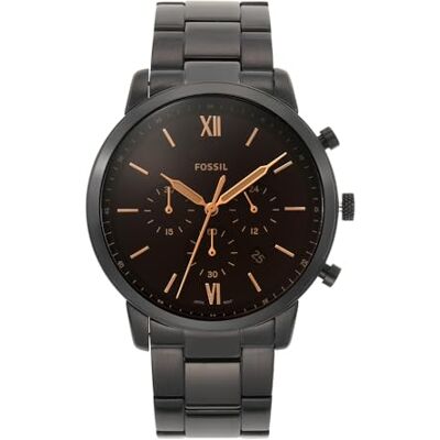 Fossil Relógio Neutra para Homem, Movimento cronógrafo de Quartzo com Pulseira de Aço Inoxidável, 44 mm, pulseira Fossil Relógio Neutra para Homem, Movimento cronógrafo de Quartzo com Pulseira de Aço Inoxidável, 44 mm, pulseira