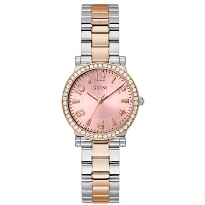 GUESS Fawn Relógio de mulher em aço inoxidável, Multicolorido, ouro rosa, pulseira GUESS Fawn Relógio de mulher em aço inoxidável, Multicolorido, ouro rosa, pulseira