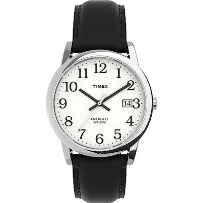 Timex Relógio de quartzo para homens, correia de couro, Preto / cinzento, Correia Timex Relógio de quartzo para homens, correia de couro, Preto / cinzento, Correia