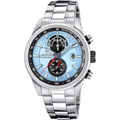 Festina Relógio masculino analógico de aço inoxidável 316l prateado F20694 Movimento de quartzo, cronógrafo, calendário, vidro mineral resistente Festina Relógio masculino analógico de aço inoxidável 316l prateado F20694 Movimento de quartzo, cronógrafo, calendário, vidro mineral resistente