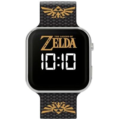 Disney Zelda Relógio digital LED infantil com correia de silicone preta Disney Zelda Relógio digital LED infantil com correia de silicone preta