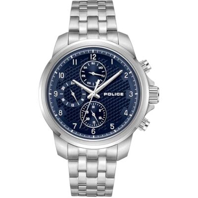 Police Watches Mensor relógio masculino analógico quartzo com correia de aço inoxidável PEWJK0021505, prata, clássico Police Watches Mensor relógio masculino analógico quartzo com correia de aço inoxidável PEWJK0021505, prata, clássico