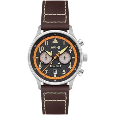 Avi-8 Hawker Hurricane Classic Relógio cronógrafo para homem, 43,5 mm, edição de museus de guerra imperial, com pulseira de couro AV-imperial Avi-8 Hawker Hurricane Classic Relógio cronógrafo para homem, 43,5 mm, edição de museus de guerra imperial, com pulseira de couro AV-imperial