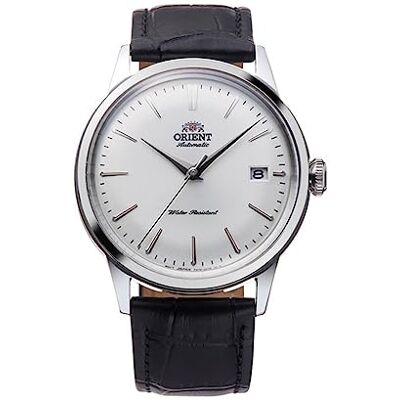 Orient Bambino 38mm Relógio de pulso mecânico automático e de corda manual para homem com bracelete em couro e visor analógico RA-AC0M, Clássico Orient Bambino 38mm Relógio de pulso mecânico automático e de corda manual para homem com bracelete em couro e visor analógico RA-AC0M, Clássico