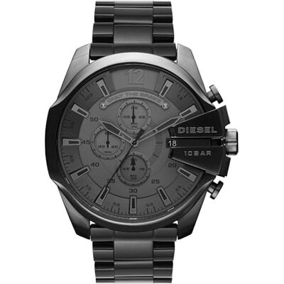 Diesel Relógio para homem Mega Chief, movimento cronógrafo de quartzo, caixa de aço inoxidável prateado de 59 mm com pulseira de aço inoxidável, DZ4308, 51 mm, pulseira Diesel Relógio para homem Mega Chief, movimento cronógrafo de quartzo, caixa de aço inoxidável prateado de 59 mm com pulseira de aço inoxidável, DZ4308, 51 mm, pulseira