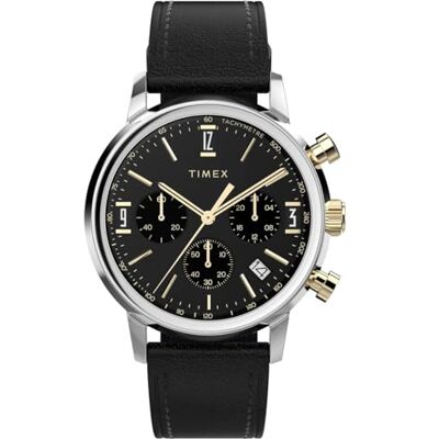 Timex Relógio de pulso cronógrafo masculino Quartz Marlin Chrono, Preto Timex Relógio de pulso cronógrafo masculino Quartz Marlin Chrono, Preto