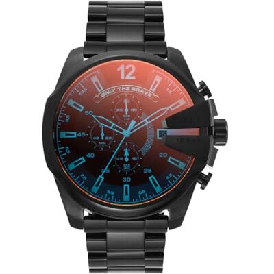 Diesel Relógio para homem Mega Chief, movimento cronógrafo de quartzo, caixa de aço inoxidável prateado de 59 mm com pulseira de aço inoxidável, DZ4308, pulseira Diesel Relógio para homem Mega Chief, movimento cronógrafo de quartzo, caixa de aço inoxidável prateado de 59 mm com pulseira de aço inoxidável, DZ4308, pulseira