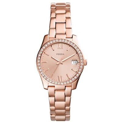 Fossil Scarlette Relógio para Mulher, Movimento de Quartzo com Pulseira de Aço ou Couro, pulseira Fossil Scarlette Relógio para Mulher, Movimento de Quartzo com Pulseira de Aço ou Couro, pulseira