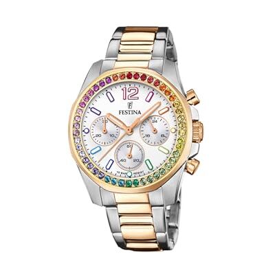 Festina Relógio feminino analógico de aço inoxidável 316 l prateado Festina Relógio feminino analógico de aço inoxidável 316 l prateado