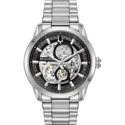 Bulova Relógio analógico automático para homem com bracelete em aço inoxidável Bulova Relógio analógico automático para homem com bracelete em aço inoxidável