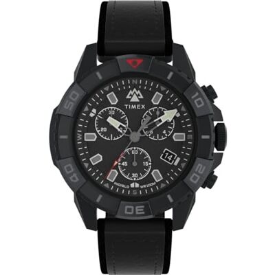 Timex Reloj cronógrafo de Cuarzo para Hombre con Correa de Cuero Ridge Chrono Timex Reloj cronógrafo de Cuarzo para Hombre con Correa de Cuero Ridge Chrono