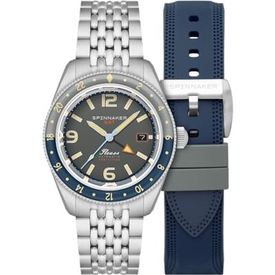 Spinnaker Relógio automático Fleuss GMT para homem de 43 mm com correia de aço inoxidável maciço SP-5120 Spinnaker Relógio automático Fleuss GMT para homem de 43 mm com correia de aço inoxidável maciço SP-5120