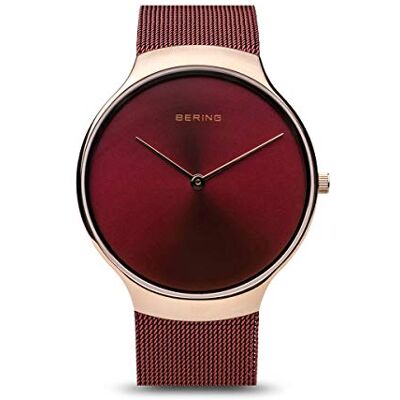 BERING 13338 Reloj de Cuarzo Unisex con Caja de Acero Inoxidable de 38 mm y Esfera con Efecto Rayos de Sol, Correa milanesa, Cristal de Zafiro y Resistencia al Agua de 3 ATM BERING 13338 Reloj de Cuarzo Unisex con Caja de Acero Inoxidable de 38 mm y Esfera con Efecto Rayos de Sol, Correa milanesa, Cristal de Zafiro y Resistencia al Agua de 3 ATM